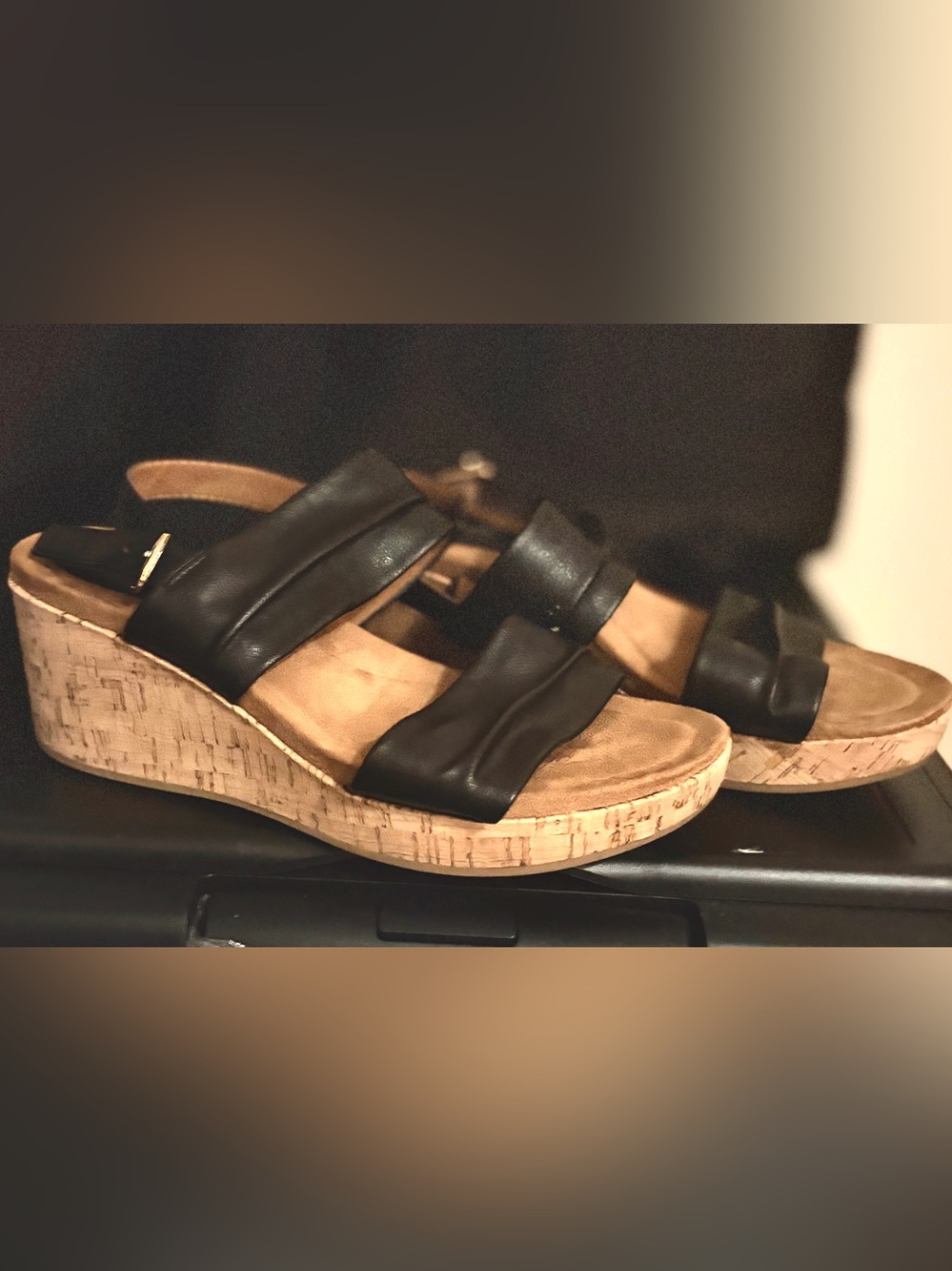 Eurosoft Black Cork Wedge Size 10